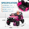 thumbnail image 3 of Okybaby 24V Kids Ride on Jeep Car with Parents Remote,400W Motor, Electric Power Ride on Toy Car with High Chassis, Four-wheel Suspension, LED Light,USB,Bluetooth,MP3 for Kids Aged 3+,Pink, 3 of 9