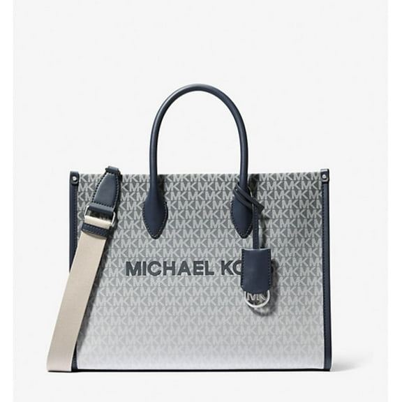 Michael Kors Mirella Women Medium Logo Crossbody Shoulder Tote Bag Navy