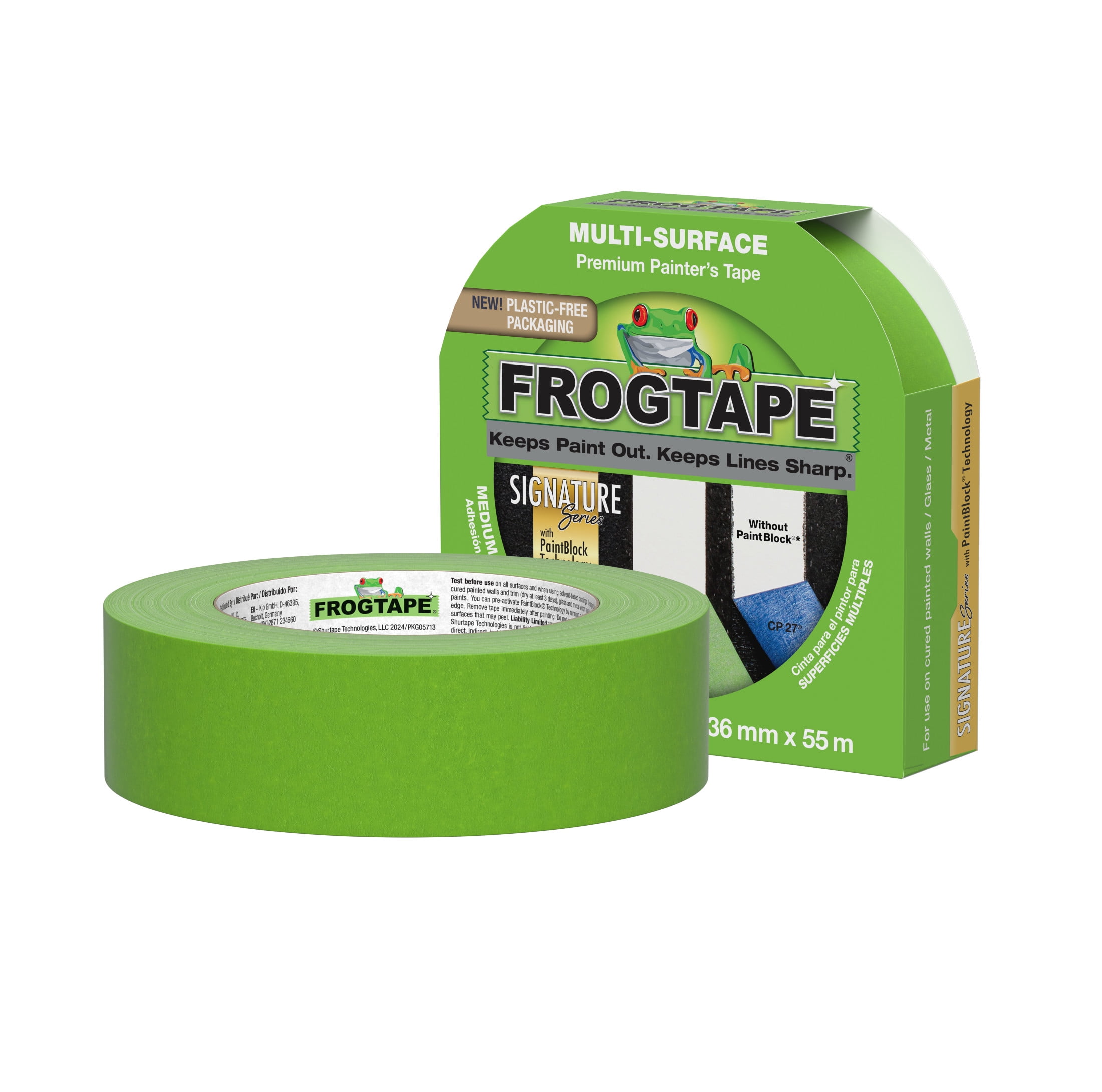 (6 pack) FrogTape Multi-Surface Painter's Tape - Green, 1.41 in. x 60 yd.