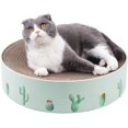 thumbnail image 4 of Cat Toy, Corrugated Cardboard Cat Catnip Scraper Board Nail Scraper Mat Kitten Bed Toy-Pink-Medium, 4 of 5