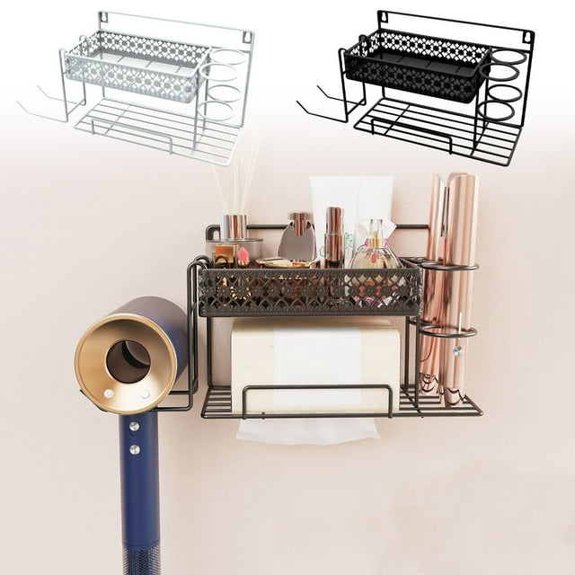 onlyliua Liquidación Organizador de Pared para Baño, Secador de Pelo, Papel de Baño, Soporte de Almacenamiento Multifuncional