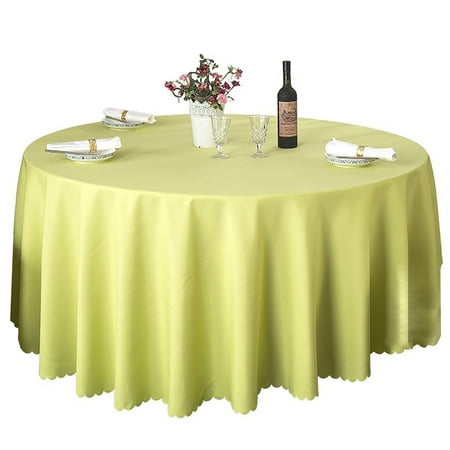 

2 Pack Round Tablecloth Solid Color Polyester Circle Table Protector Washable No Pilling Table Cover For Hotel Wedding Party Banquet Business-Green-3.6m