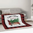 thumbnail image 7 of Christmas Flannel Blanket Warm Bedding Blankets Red Truck Black Buffalo Check Lightweight Blankets for Couch Bed Sofa, Suitable for All Season, 7 of 7
