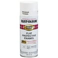 White, RustOleum Stops Rust Advanced Flat Spray Paint, 12 oz