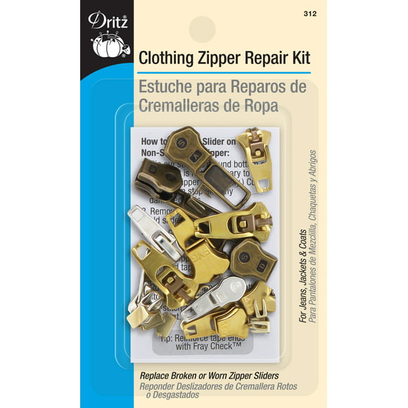 Dritz Clothing Zipper Repair Kit, Assorted