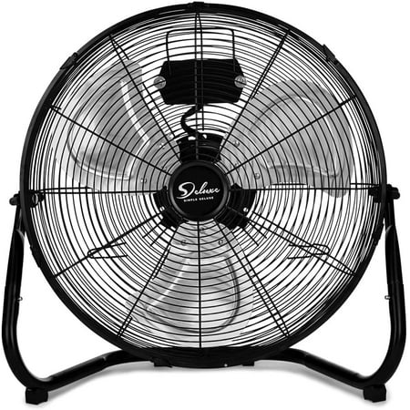 

Simple Deluxe 20 Inch 3-Speed High Velocity Heavy Duty Metal Industrial Floor Fans Quiet for Home Commercial Residential and Greenhouse Use Outdoor/Indoor Black