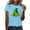 04 Light Blue, variant on YueHuiYing St Patrick's Day V Neck Shirts for Womens Irish Graphic Tee Funny Heart Printed Short Sleeve Shirts Tops