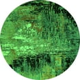 thumbnail image 1 of Ahgly Company Indoor Round Oriental Green Industrial Area Rugs, 4' Round, 1 of 4
