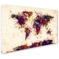 thumbnail image 2 of Trademark Fine Art "World Map Paint Splashes 2" Canvas Art by Michael Tompsett, 2 of 3