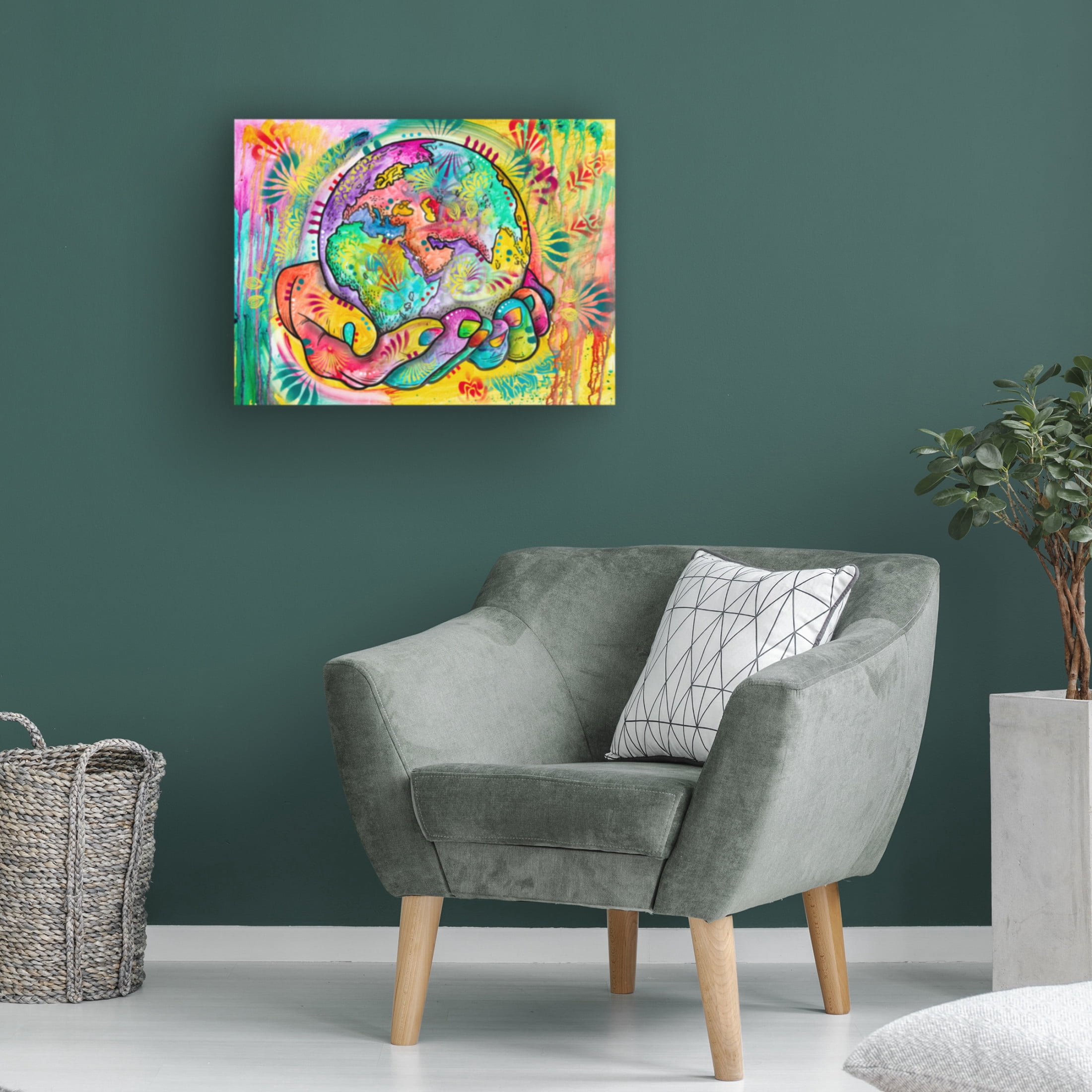 Canvas Wall Art - Dean Russo 'I Have Got The Whole World' Wall Art for Living Room, Bedroom, or Office Décor by Trademark Fine Art - 19 x 14 Inches