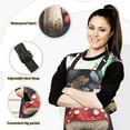 thumbnail image 2 of Retro Red Mushroom Oven Mitts and Pot Holders with Chef Apron Set 5 Pcs Kitchen Cooking Set, 2 of 6