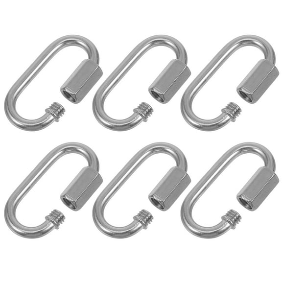 GAXIRE 6Pcs 304 Stainless Steel Chain Connectors Oval Heavy Duty
