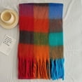 thumbnail image 2 of Women's Plaid Winter Scarf Oversized Chunky Knit Wrap Shawl with Tassels, 2 of 4
