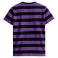thumbnail image 4 of LWavelet Striped Men's Short Sleeve T-Shirt Relaxed Fit Great for Casual Outings and Daily Style Purple L, 4 of 4