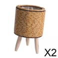 thumbnail image 1 of Cesta con soporte,Cestas organizadoras de macetas de suelo de ratán simples,Cesta de flores de aterrizaje con maceta con patas de madera,Maceta con soporte,cesta tejida a, 1 of 8