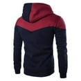 thumbnail image 3 of MIASHUI Men's Fall Winter Color Block Hoodie Drawstring Hood Two-Tone Long Sleeve Athletic Casual Pullover Top Navy,XXL, 3 of 5