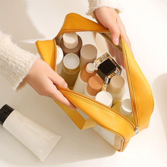 Vikakiooze Large Capacity Transparent Cosmetic Storage Bag Large Cosmetic Makeup Travel Organizer For Men And Women Cosmetic Storage Bag