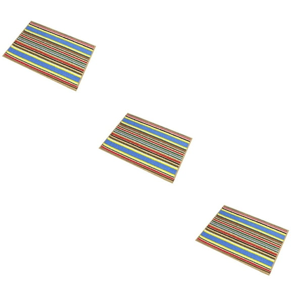 FUEENIRVA Anti-Slip Doormat 3Pcs Assorted Color, Washable and Non-Slip for Home