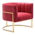 thumbnail image 1 of TOV Furniture Magnolia 16.5" Transitional Velvet Chair in Red/Gold, 1 of 7