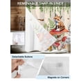 thumbnail image 3 of No Hook Cloth Fabric Shower Curtain with Snap in Liner, Mushroom Fox Waterproof Shower Curtains Set with See Through Top Window, Green Leaf Butterfly Red Retro Plant Bath Curtains Shower 66"x72", 3 of 6
