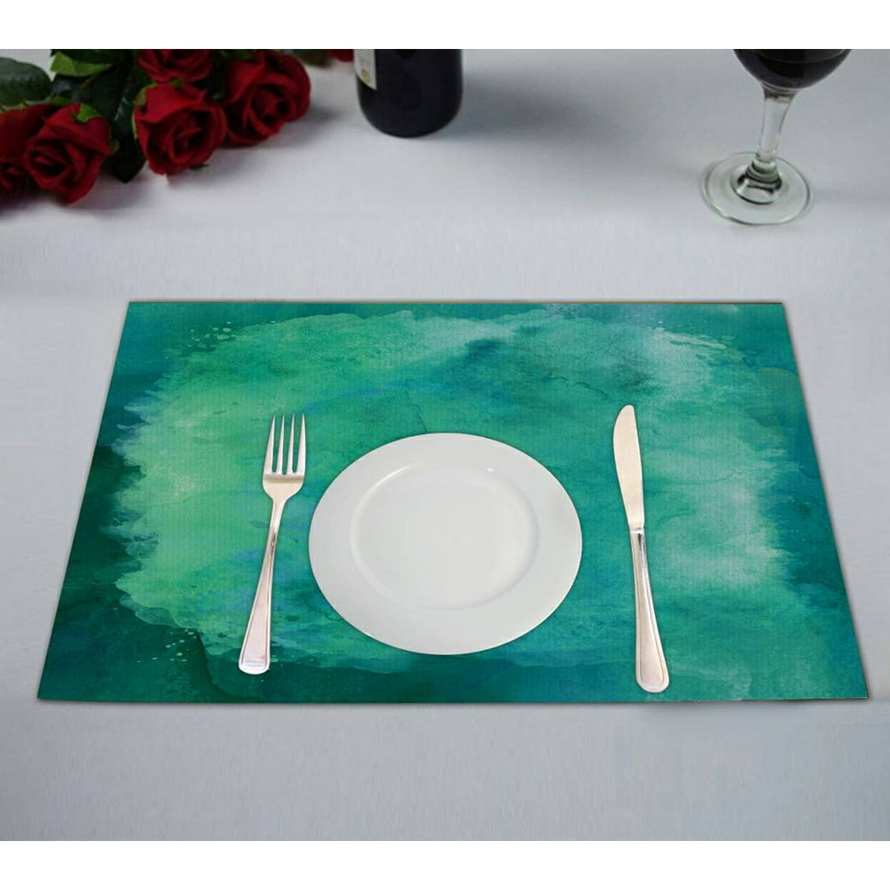 ECZJNT Blue Green Aqua Teal Turquoise Paper Placemat Table Mat Cup Mat ...