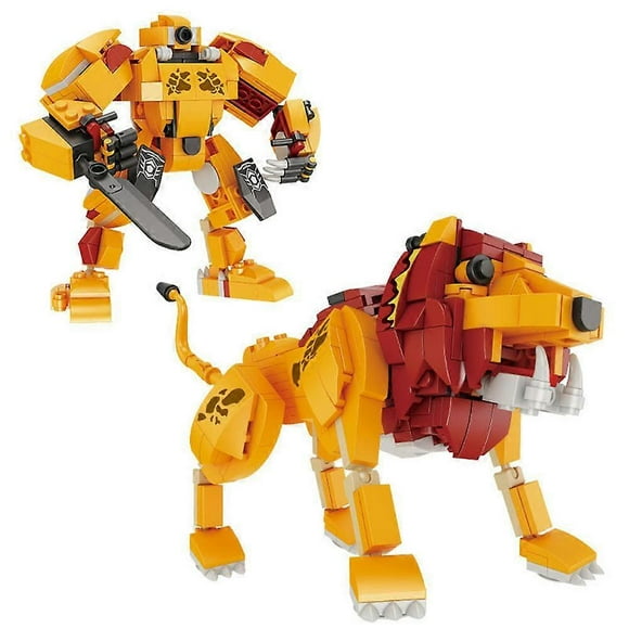3-in-1 The Wild Lion, Ostrich and Warthog, Buildable Animal Figures, Construction Toy, for Kids Ages 7 and Up