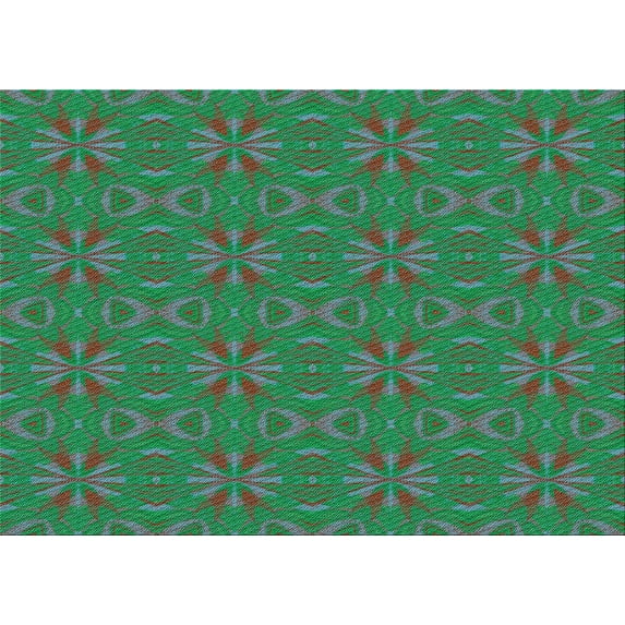 Ahgly Company Indoor Rectangle Patterned Jade Green Area Rugs, 5' x 8'