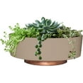 thumbnail image 2 of The HC Companies 8" x 8" x 3" Round Artisan Taupe Plastic Planter with Drainage, 2 of 7