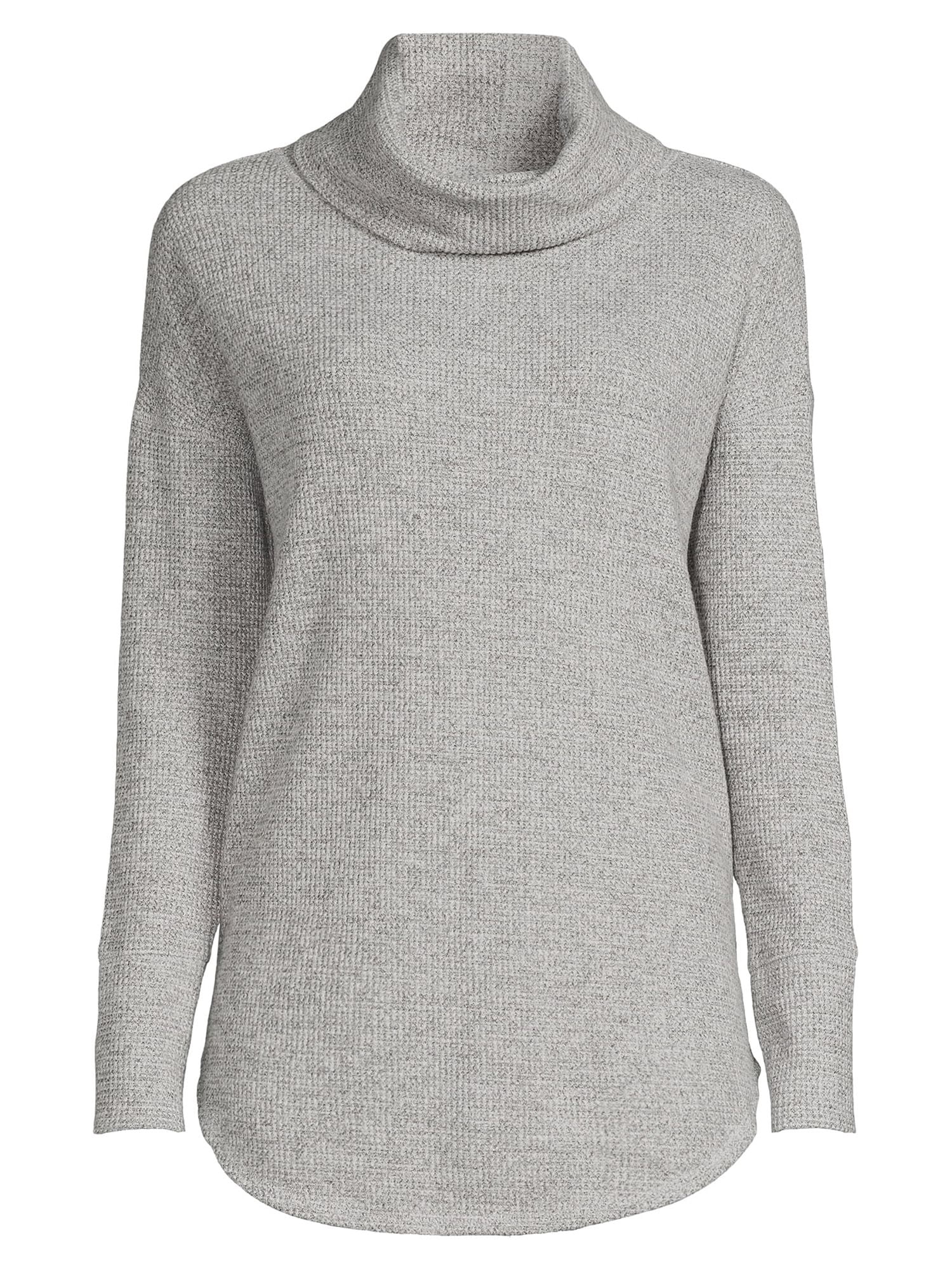 Time and Tru Women's Cowl Neck Waffle Tunic