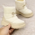 thumbnail image 6 of BIGWOW Girls Winter Boots Warm Fuzzy Snow Boots Faux Fur Lined Boots for Kids Non-Slip Sole Beige 8 Toddler, 6 of 6