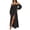 Black, variant on Women's Boho Off Shoulder Dress Spring Summer Side Split Flowy A Line Long Maxi Dresses L