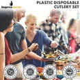 thumbnail image 4 of Impresserve Plastic Disposable Cutlery Set w/ Forks, Knives & Spoons, Infinity Design, Black & Gold, 40 Count, 4 of 5