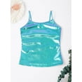thumbnail image 5 of Rswnyirn Kids Girls Shiny Crop Top Ballet Latin Belly Dance Cami Tank Top Performance Costume Colorful 14, 5 of 7