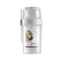 Yogurt Parfait Snack Cup 12 oz Leak Proof,Spoon   Compartment for Cereal Milk Granola Breakfast Dessert,Reusable To Go Overnight Oats Container with Lid,Baby Travel Jar