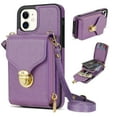 thumbnail image 1 of Nalacover Wallet Case for Apple iPhone 11,with Removable Adjustable Shoulder Strap,PU Leather Back Zipper Pocket Card Holder Stand Purse Shockproof Phone Case for Women Men,Purple, 1 of 9