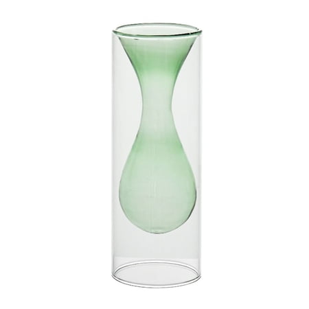 Nordic Terrarium Living Room Container Double Wall Flower Vase Home Decoration Hydroponic Clear Glass Vase Plant Glass Bottle H