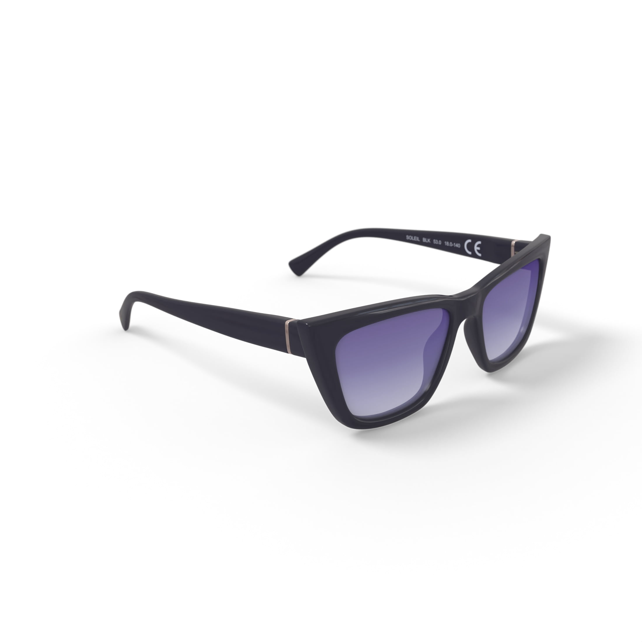 Christian Siriano Rx'able Women's Fashion Sunglasses, Soleil, Black, 53-18-140, with Case