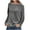Gray, variant on VANLOFE Women's Solid Color Long Sleeve Sweatshirt Crewneck Sweatshirt for Women Women's Fashion Warm Gray Sweatshirt 2XL