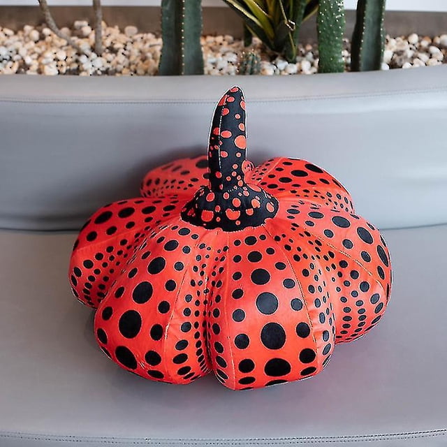 Juguete de calabaza de punto ondulado Yayoi Kusama, almohada de decoración de calabaza para Halloween, juguetes para bebés y niños, almohada decorativa para sofá y hogar
