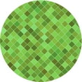 thumbnail image 1 of Ahgly Tapis Rond Lavable en Machine Intérieur Transitionnel Vert Émeraude, 5 Pieds Rond, 1 of 7