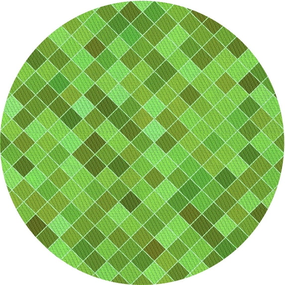 Ahgly Company Indoor Round Patterned Emerald Green Area Rugs, 5' Round