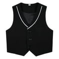 thumbnail image 4 of JIAYUE Tops for Boys Sleeveless Knit Vest Button Front Solid Color For Kids Formal Occasion Wear, 4 of 6