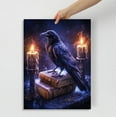 thumbnail image 3 of Raven With Candles Gothic Victorian Crow Dark Academia Halloween Art Poster Vintage Poster Canvas Print Gothic Spooky Funny Aesthetic Room Decor (SKU2,8 x12inch=(20 x30 cm),Unframed), 3 of 4
