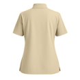 thumbnail image 4 of Women's Zip-Front Stand Collar Scrub Top – Lightweight Comfortable Top with Well-Placed Pockets Beige S, 4 of 5