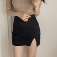 thumbnail image 6 of Sonbest SummerBodycon Skirt Sweet Fashion Side Split High Waist Skirt Women New Slim Mini Skirts Bottom Black S, 6 of 6