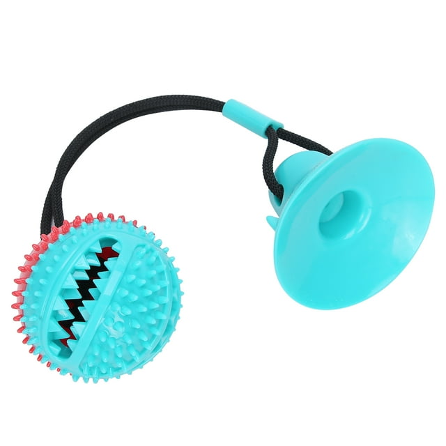 Dog Food Dispensing Ball, 15.7in Bite-resistant Dog Interactive Suction Cup Ball For Dog Red+Blue