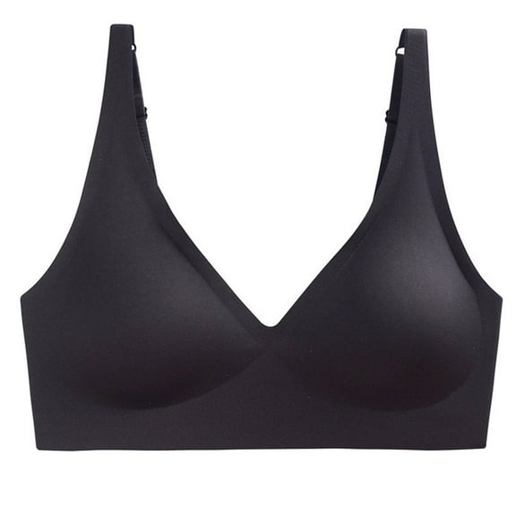 Womens Sports Bras, Deep V Bras for Women No Underwire Seamless Bralettes for Women Wireless Plunge T Shirt Bra Push Up S-3XL 