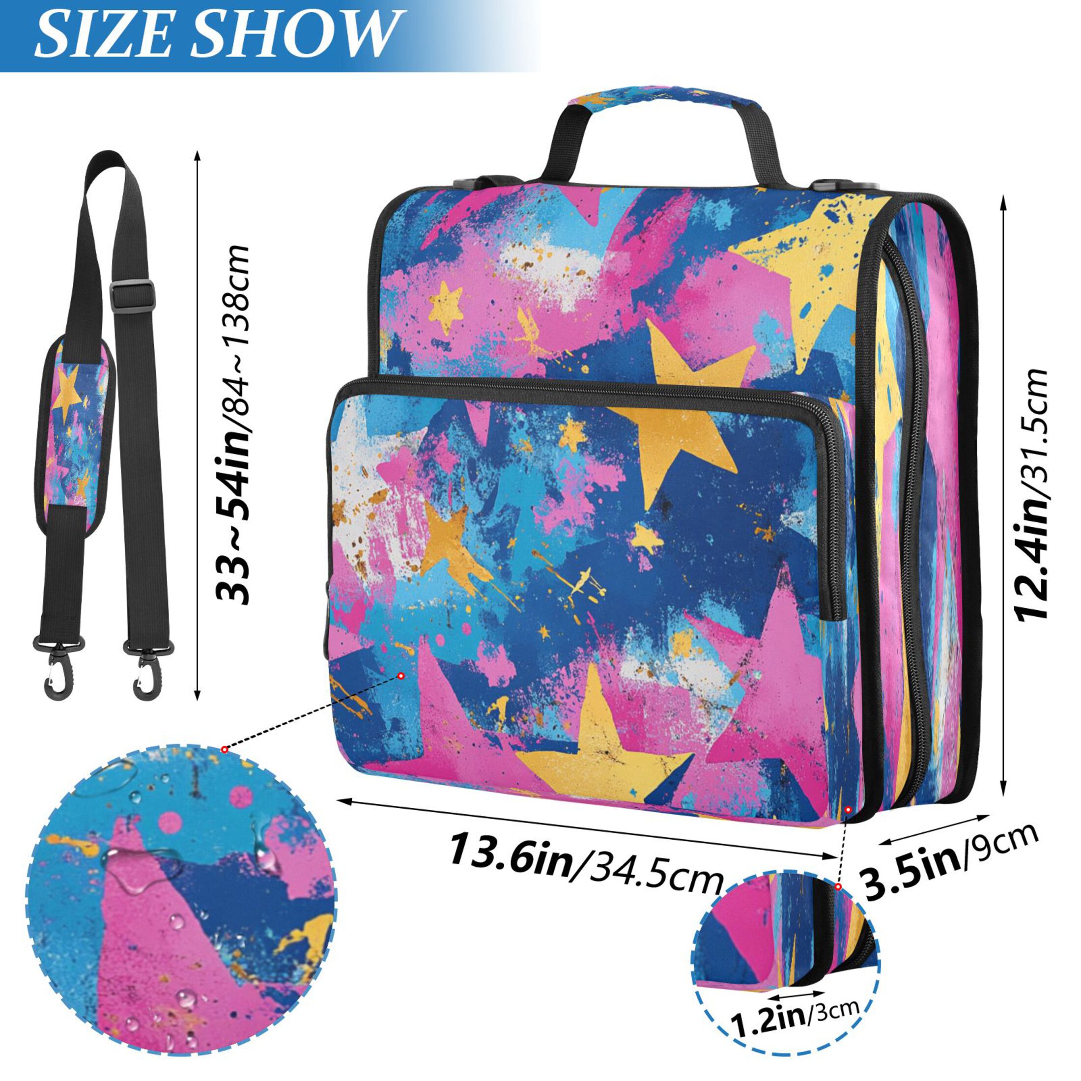 YAZAOO Zipper Binder trapper keeper Documents Organized Design Cosmic Blast Printed