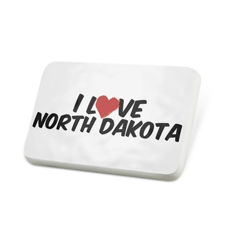 Porcelein Pin I Love North Dakota Lapel Badge – NEONBLOND