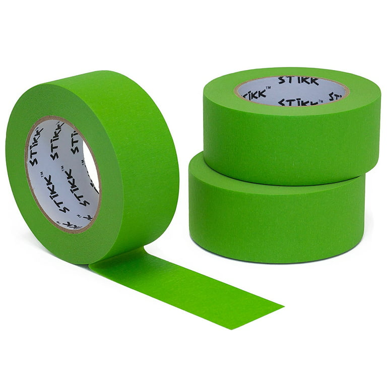 3 Pack 2 inch x 60 Yard STIKK Green Painters Tape Masking Tape (1.88 IN  48MM)